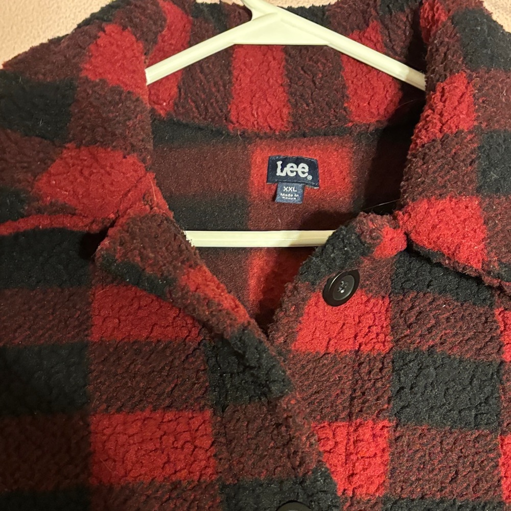 Lee Women's Checkered Teddy Jacket in Red and Black